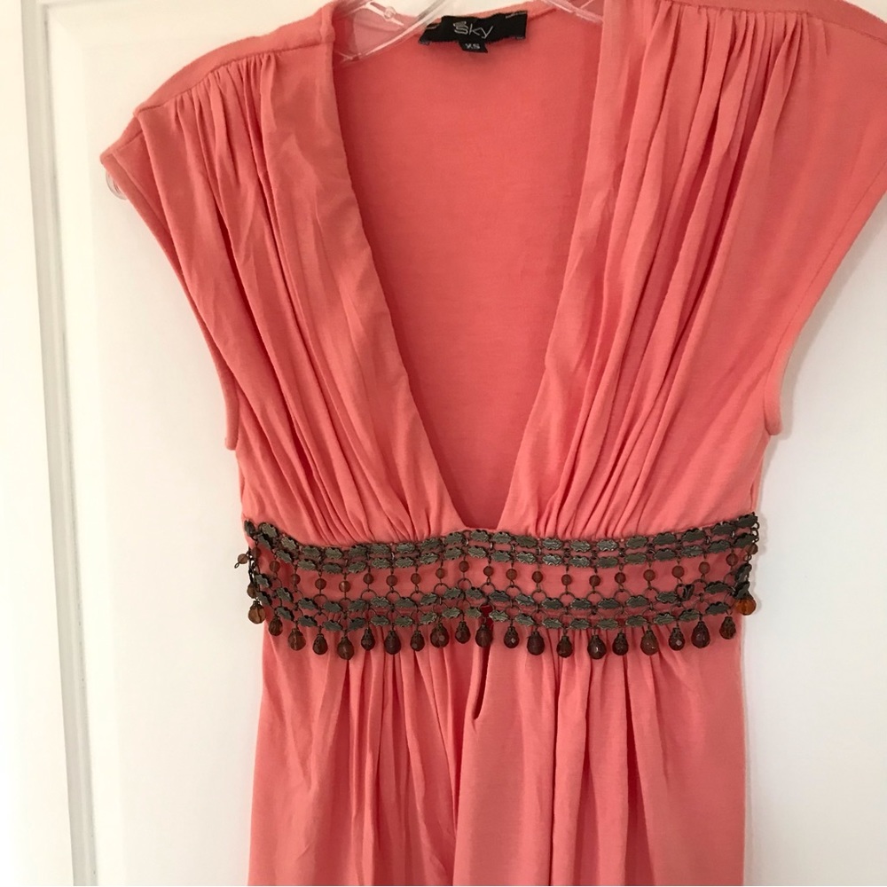 Sky jeweled empire waist top